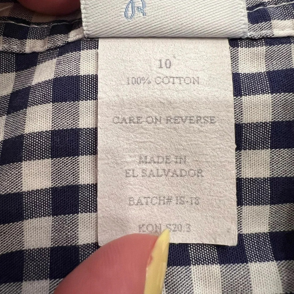 Bella Bliss Navy Soft Check Button Down Collared Shirt - Picture 6 of 7